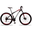 Ver imagem 1 de Bicicleta Aro 29 Suspensão Dianteira Bike Aço 21 Marchas Freio a Disco:vermelho