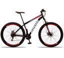 Ver imagem 1 de Bicicleta Aro 29 Suspensão Dianteira Bike Aço 21 Marchas Freio a Disco:vermelho