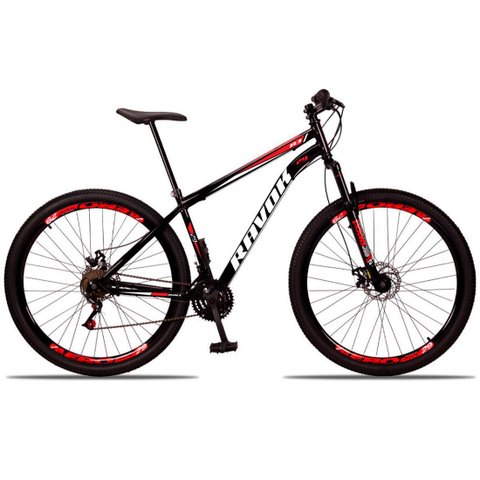 Bicicleta Aro 29 Suspensão Dianteira Bike Aço 21 Marchas Freio a Disco:vermelho