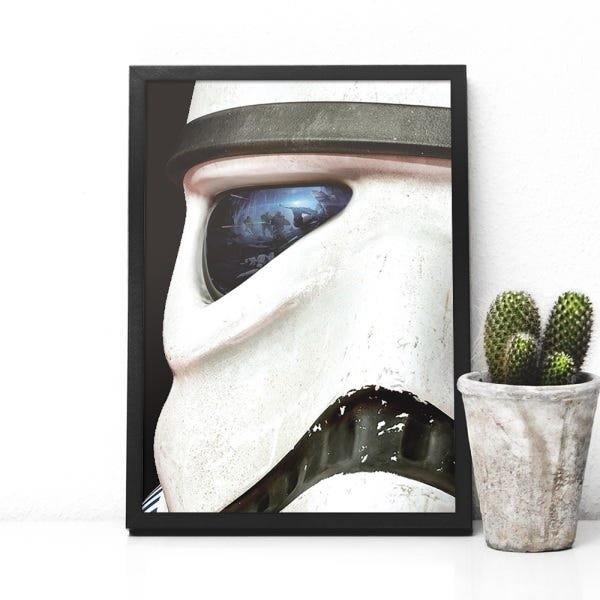 Quadro Stormtrooper Capacete Star Wars com Moldura - 60x90cm - 1