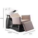 Ver imagem 4 de Lavatório de Cabelo Salão de Beleza Cabelereiro Barbeiro Profissional com Apoio para Pésrose