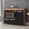 Balcão Gabinete Ana Savana Suporte para Cooktop com 3 Portas - Preto - 2