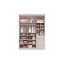 Ver imagem 4 de Kit Quarto Infantil Bebê Perola Cômoda 4 Gavetas 2 Portas e Guarda Roupa 3 Portas 4 Gavetas Rosa - P