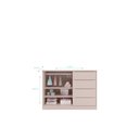 Ver imagem 3 de Kit Quarto Infantil Bebê Perola Cômoda 4 Gavetas 2 Portas e Guarda Roupa 3 Portas 4 Gavetas Rosa - P