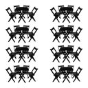 Ver imagem 1 de Kit 8 Conjuntos Mesa Dobrável para Bar e Restaurante 60x60cm com 4 Cadeiras em Madeira Maciça - Pret