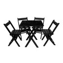 Ver imagem 2 de Kit 8 Conjuntos Mesa Dobrável para Bar e Restaurante 60x60cm com 4 Cadeiras em Madeira Maciça - Pret