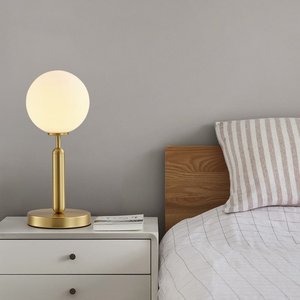 Luminária De Mesa Globo Dourado P/ 1 Lâmpada