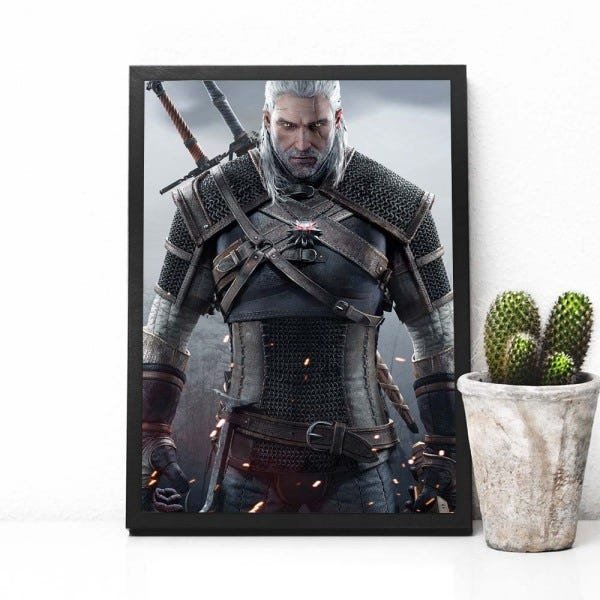 Quadro com Moldura The Witcher 3: The Wild Hunt, Geralt de Rivia - 40x60cm - 1