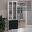 Ver imagem 5 de Kit Balcão + Cristaleira 70cm Branco Preto Agata Madesa 01 Branco Preto