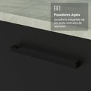 Ver imagem 4 de Kit Balcão + Cristaleira 70cm Branco Preto Agata Madesa 01 Branco Preto