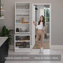 Ver imagem 7 de Kit Balcão + Cristaleira 70cm Branco Preto Agata Madesa 01 Branco Preto