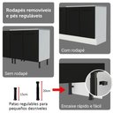 Ver imagem 2 de Kit Balcão + Cristaleira 70cm Branco Preto Agata Madesa 01 Branco Preto
