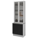 Ver mais imagens de Kit Balcão + Cristaleira 70cm Branco Preto Agata Madesa 01 Branco Preto