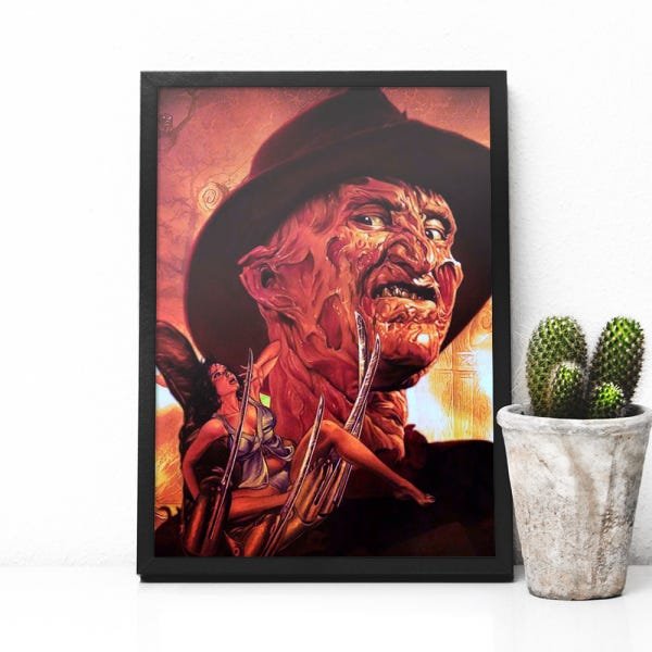 Quadro Freddy Krueger - A Hora do Pesadelo com Moldura - 60x90cm - 1