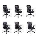 Ver imagem 2 de Kit com 6 Cadeiras Office Diretor Ajustavel e Ergonomica com Nr 17 Everest