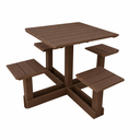 Ver imagem 1 de Mesa Quadrada com 4 Banco Acoplados em Madeira Plástica 150cm Lanci / Lc-08