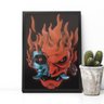 Quadro Samurai Demônio Cyberpunk 2077 com Moldura - 20x30cm - 1