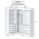 Ver imagem 3 de Closet Casal Modulado Andorra 6 Gavetas 8 Prateleiras Branco - Pnr Móveis