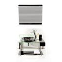 Ver imagem 1 de GABINETE DE VIDRO 60CM CURVADO DUPLO INOX COM CUBA CHAPÉU - GRAFITE