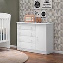 Ver imagem 2 de Cômoda Sapateira 1 Pt/4 Gav Doce Sonho Branco 2561 - Qmovi