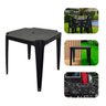 Mesa de Plástico Quadrada 70cm Preta + 4 Cadeiras Dobráveis - 4
