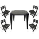 Ver imagem 1 de Mesa de Plástico Quadrada 70cm Preta + 4 Cadeiras Dobráveis