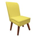 Ver imagem 3 de Kit 09 Cadeira Ana de Jantar Pé Trapézio Suede Amarelo e Sintético Preto - Dominic Decor