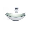 Ver imagem 1 de CUBA DE VIDRO OVAL CHANFRADA 46CM PRATA + VALVULA CLICK