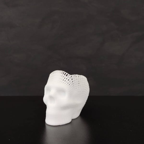 Porta Canetas Lápis Skull - Branco - 3