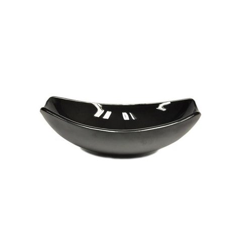 CUBA DE VIDRO OVAL CHANFRADA 46CM PRETA