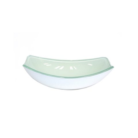 CUBA DE VIDRO OVAL CHANFRADA 46CM BRANCA