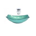 Ver imagem 1 de CUBA DE VIDRO OVAL CHANFRADA 51CM VERDE + VALVULA CLICK