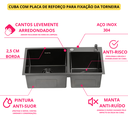 Ver imagem 6 de Cuba Dupla Preta Black Cozinha Gourmet em Aço Inox 304 com Válvula e Dispenser Inovartte Icb14