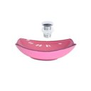 Ver imagem 1 de CUBA DE VIDRO OVAL CHANFRADA 51CM ROSA + VALVULA CLICK