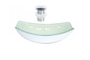 Ver imagem 1 de CUBA DE VIDRO OVAL CHANFRADA 51CM BRANCA + VALVULA CLICK