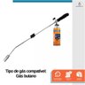 Kit Maçarico Longo Cabo Ergonômico 80cm Acendimento Automático Ajuste de Chama Soldagem + 1 Refil Gá - 6