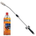 Ver imagem 1 de Kit Maçarico Longo Cabo Ergonômico 80cm Acendimento Automático Ajuste de Chama Soldagem + 1 Refil Gá
