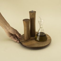 Tábua com Base Giratória de Acácia 25cm - Oikos - 2