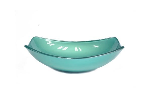 CUBA DE VIDRO OVAL CHANFRADA 51CM VERDE - 1