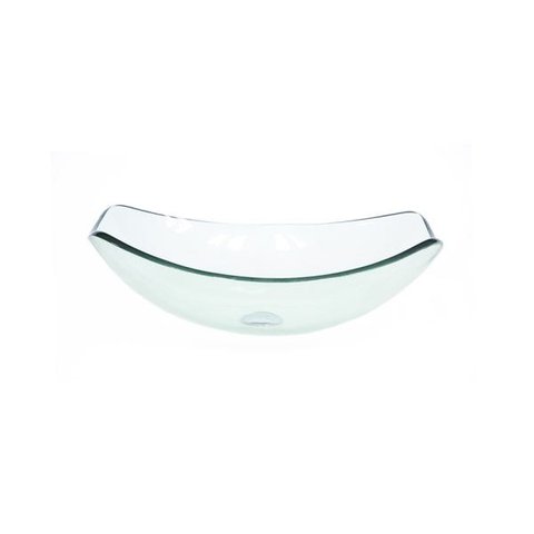 CUBA DE VIDRO OVAL CHANFRADA 51CM JATEADO