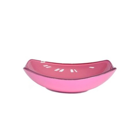 CUBA DE VIDRO OVAL CHANFRADA 51CM ROSA