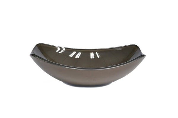 CUBA DE VIDRO OVAL CHANFRADA 51CM MARROM - 1