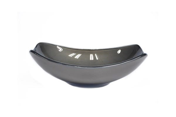 CUBA DE VIDRO OVAL CHANFRADA 51CM GRAFITE - 1