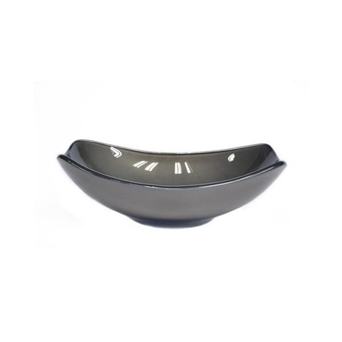 CUBA DE VIDRO OVAL CHANFRADA 51CM GRAFITE