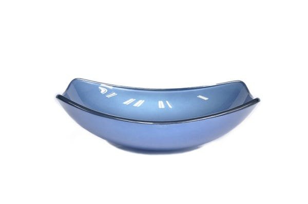 CUBA DE VIDRO OVAL CHANFRADA 51CM AZUL - 1