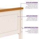 Ver imagem 4 de Conjunto Dormitório 1 Treliche 1 Cômoda 1 Guarda-Roupa 4 Portas Ananda Casatema MadeiraOriginals Branco/Off White