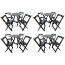 Ver imagem 1 de Kit 4 Conjuntos Mesa Dobrável Madeira 70x70 com 4 Cadeiras Personalizada Hei Preta - Cor: Preto