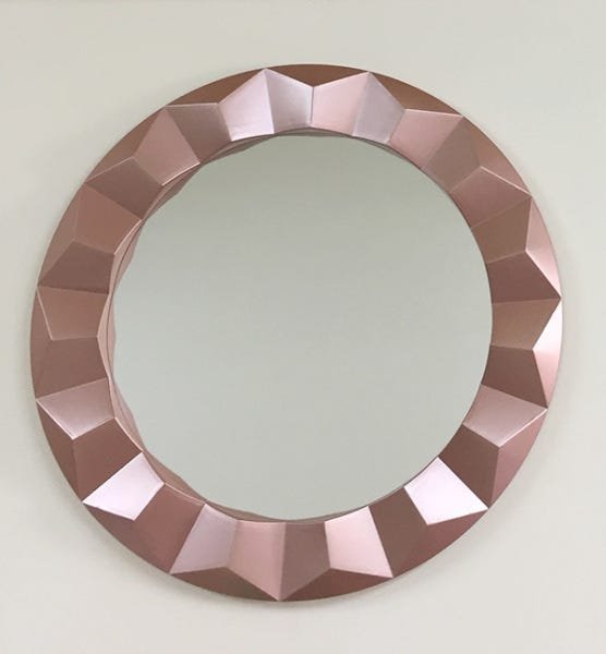 Espelho Redondo com Moldura Rose 55 cm - 2