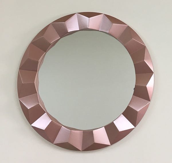 Espelho Redondo com Moldura Rose 55 cm - 4