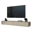 Ver imagem 2 de Rack Suspenso Eros 140cm para Tv até 55'' Mdf 2 Gavetas Mdf Alto Padrão Sala de Estar:off White
